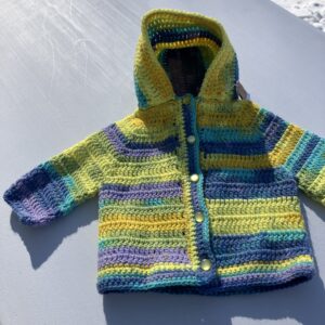 Baby Hooded Sweater Blue Purple Green Yellow